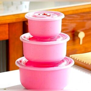 3pc Pink Mixing Bowl Set